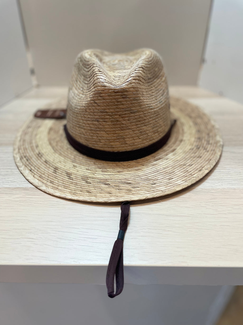 Straw Large Brim Resort Hat w/ Lower Drawstring