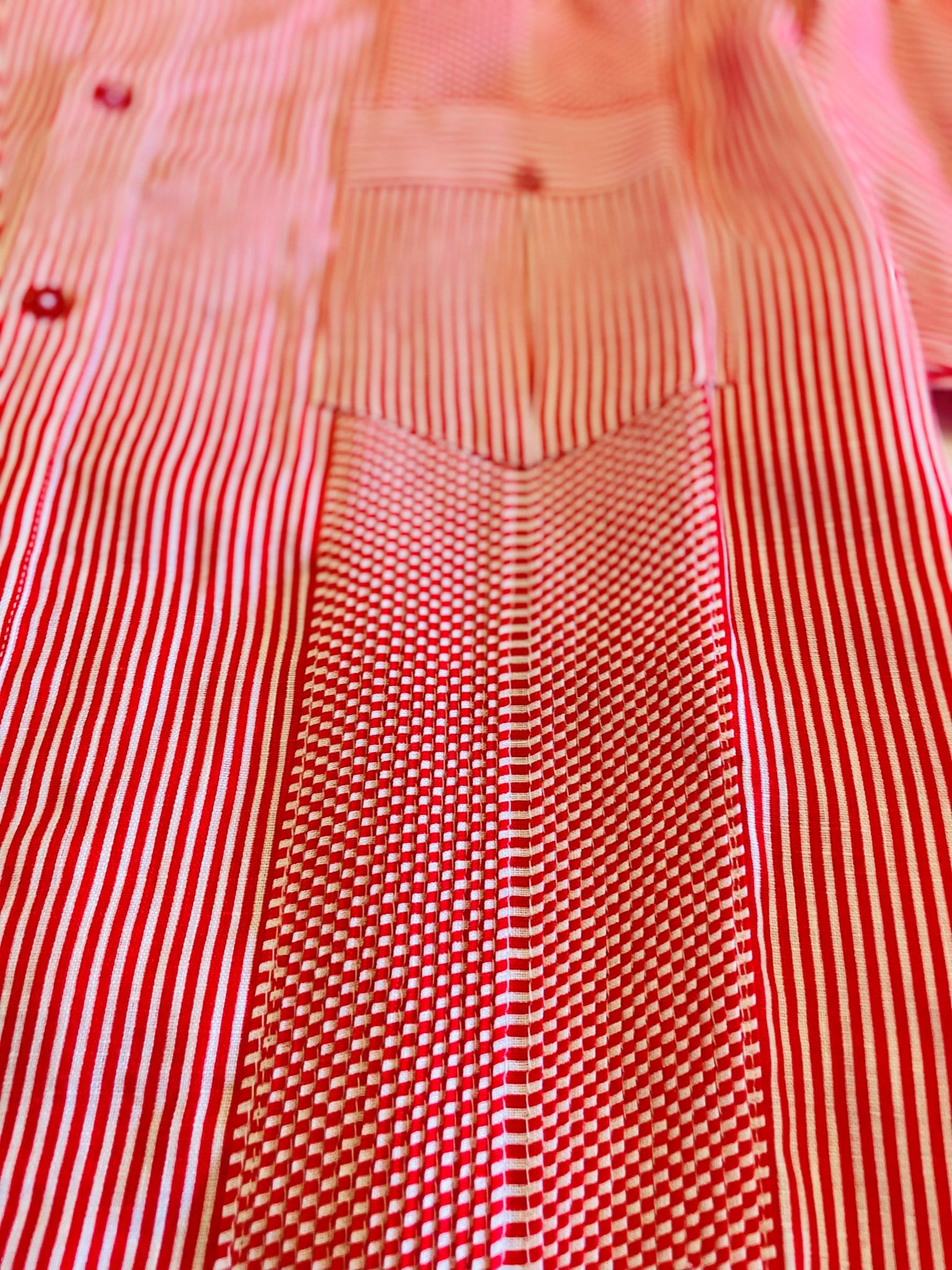 100% Linen Big & Tall Guayabera, Short & Long Sleeves, Red Stripe