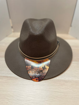 Brown Wide Brim Panama Hat