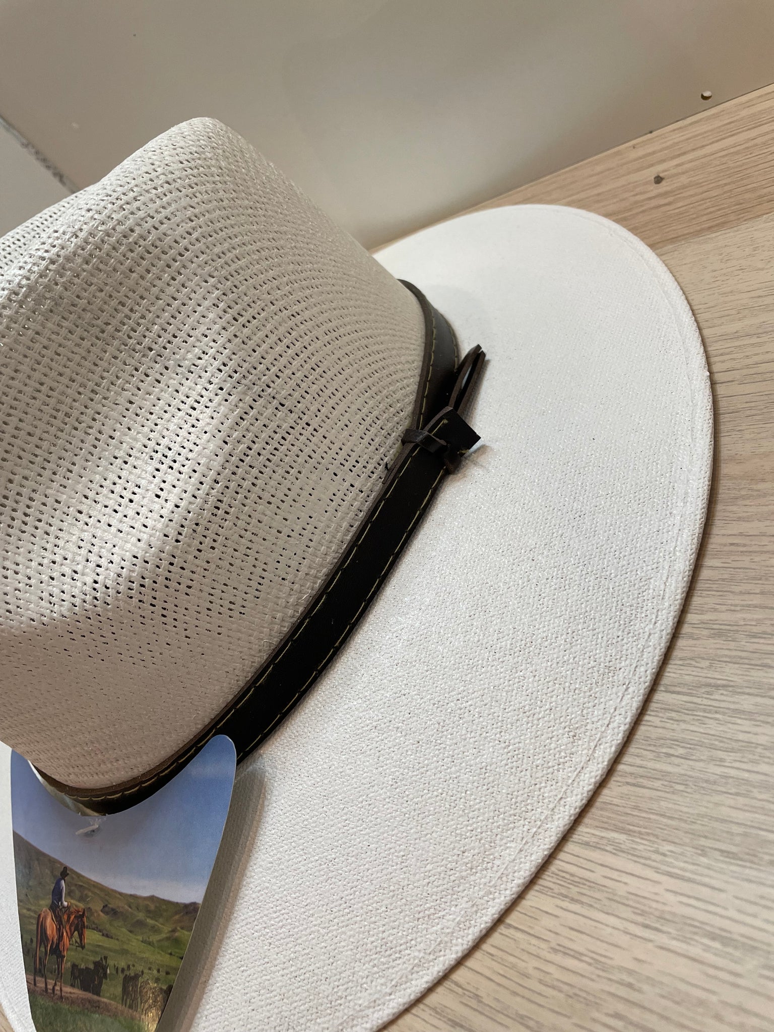 White Wide Brim Panama Hat