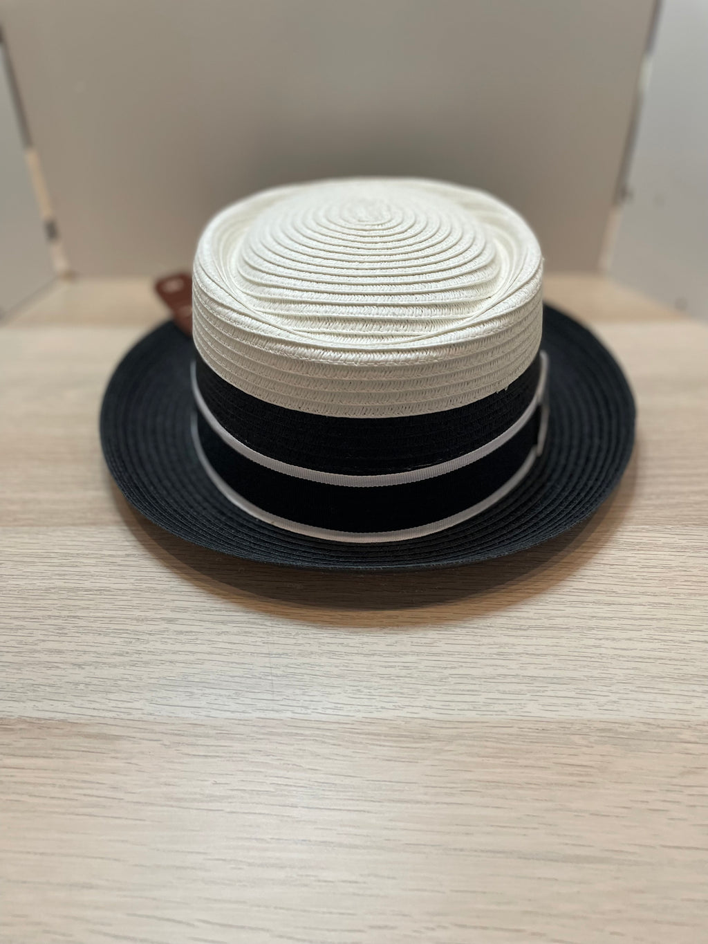 White Panama Hat w/ Black Brim