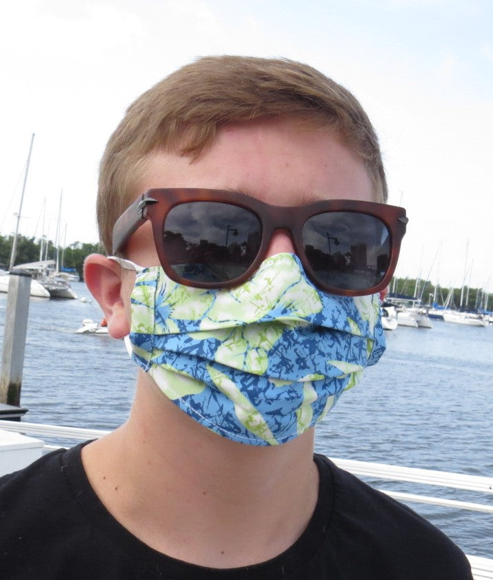 Washable Mask Made in USA - Surfer Print for Adults and Kids