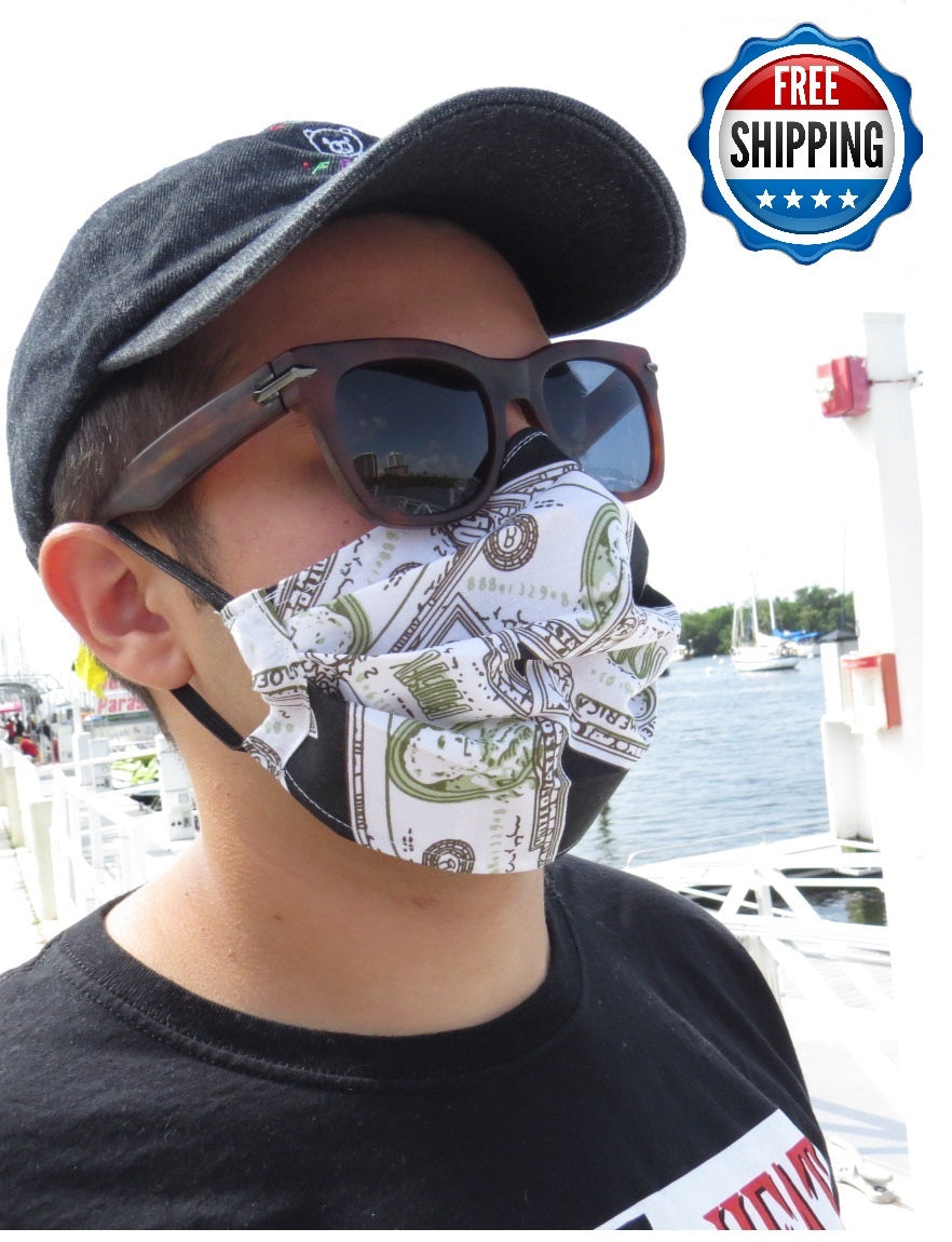 Washable Mask Made in USA - Money Print for Adults and Kids